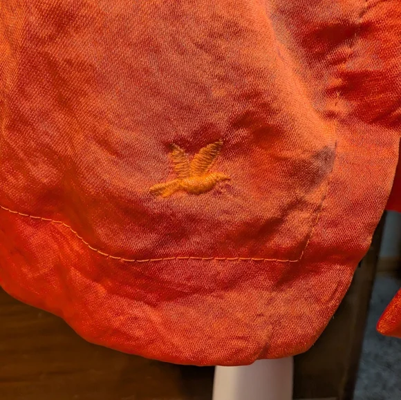 aerie Intimates Women's Satin Sleepwear Dress Adjustable Straps Orange Crush - Picture 7 of 14